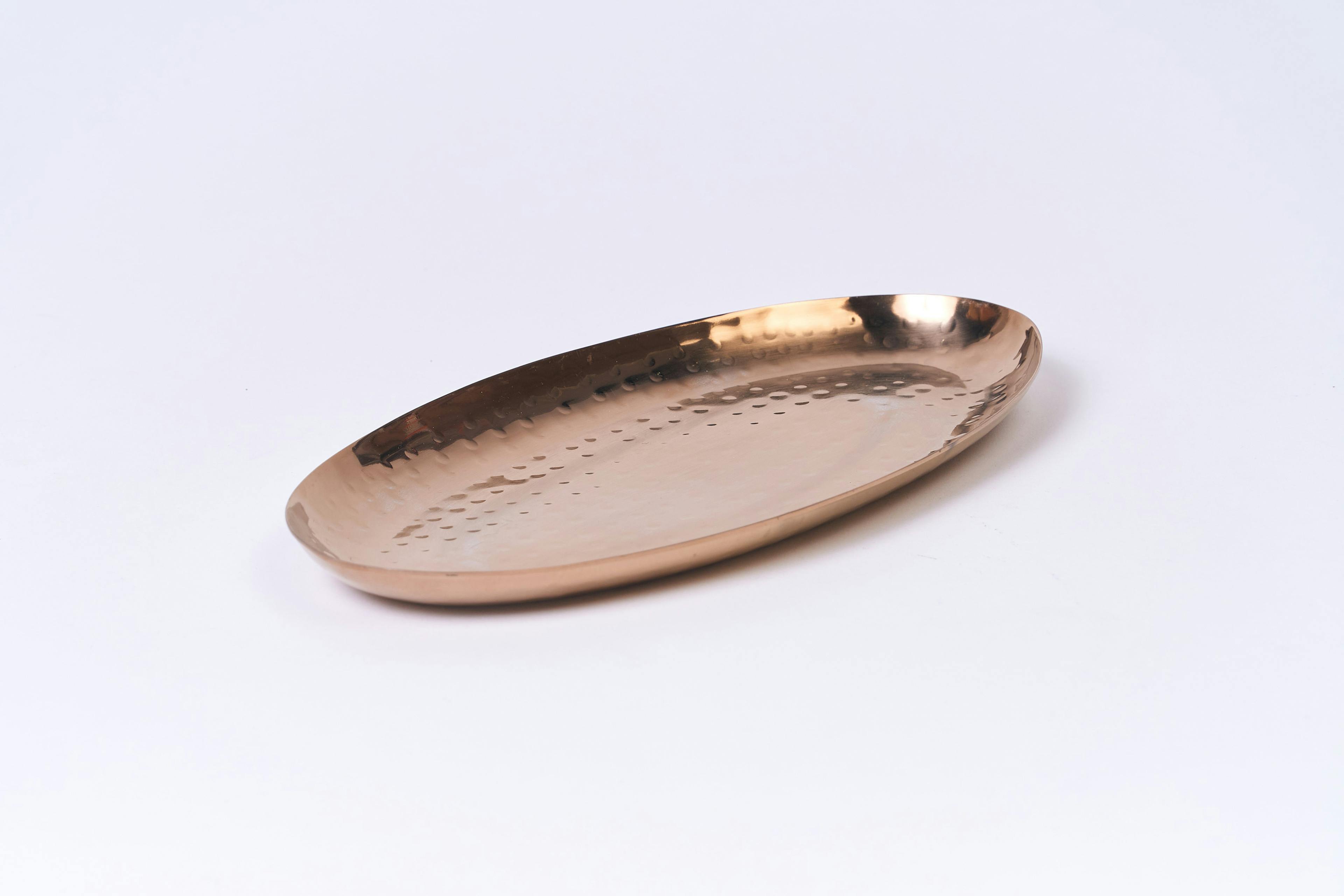 Copper Hammered Oblong Tray
